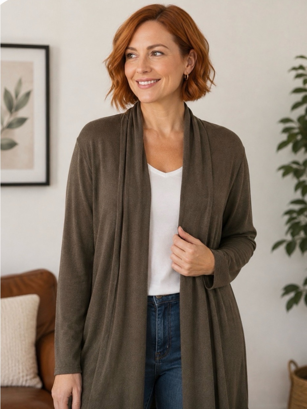 Dreamers olive cardigan size large